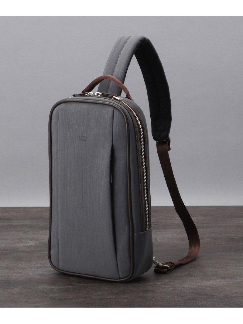 Takeo Kikuchi ヘアライン スクエア ワンショルダーバッグ タケオキクチ