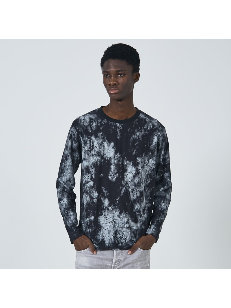 【SALE／40%OFF】5351POUR LES HOMMES ダメージ ジャガード 長袖 Tシャツ ゴーサンゴーイチプールオム トップス カットソー・Tシャツ ブラック ホワイト【RBA_E】【送料無料】｜ Fashion Men