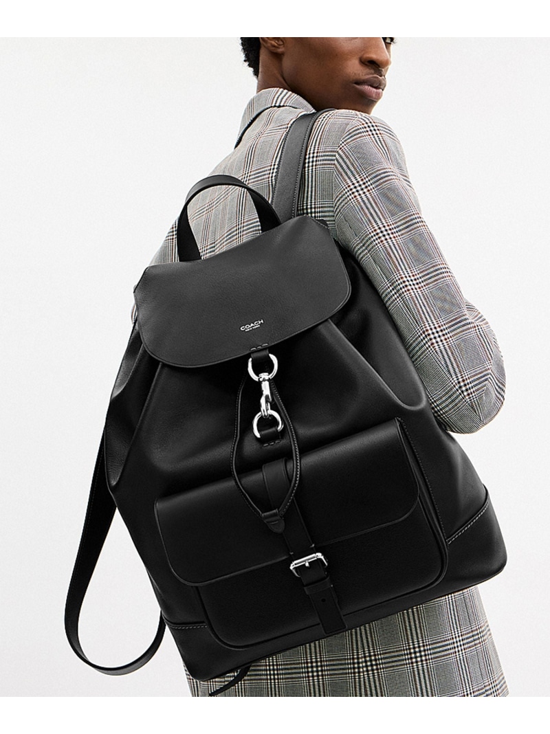 COACH 【堅苦しさ】レノックス うしろ側容器に並べる コーチ職 御徒面子 背嚢・うしろ側容器に並べる 黒いこと【貨物輸送無料】