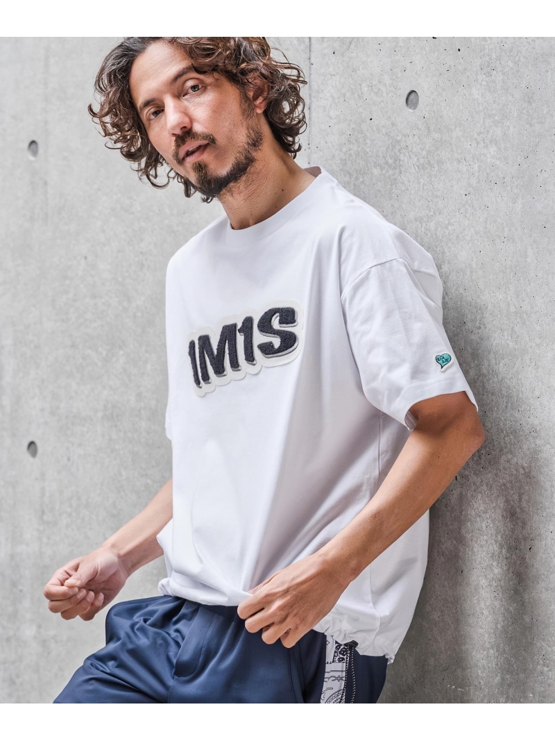 1minute 1second mt10280-1M1S chenille embroidered patch drawcord cut\u0026sewn ドローコードT カンビオ トップス カットソー・プルオーバー 薄墨色 白いこと 黒いこと【貨物輸送無料】