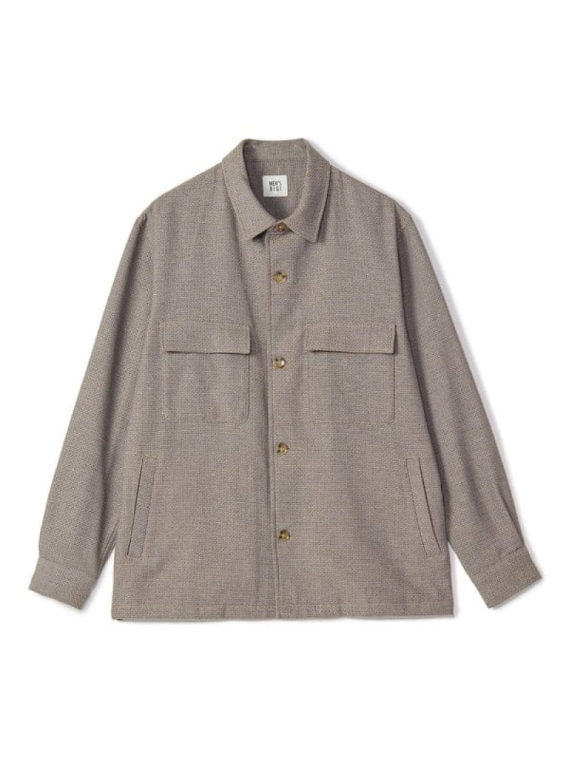 MEN\u0027S BIGI ドビーミックスメランジ CPOプルオーバー メンズ ビギ トップス プルオーバー・トップ 薄墨色 黄み【貨物輸送無料】 カジュアルシャツ-トップス