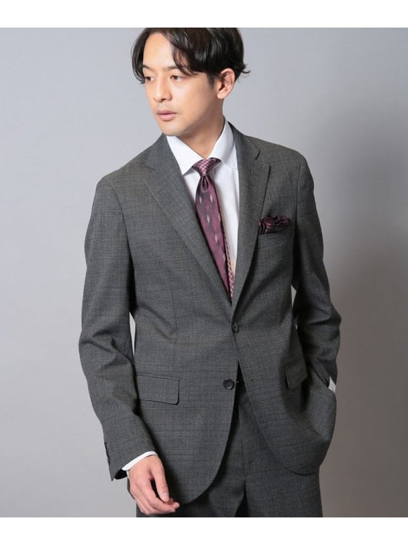 【SALE／50%OFF】CROWDED CLOSET TRブッチャーグレンチェックストレッチジャケット(セットアップ対応) メンズ ビギ ジャケット・アウター テーラードジャケット・ブレザー ネイビー グレー【RBA_E】【送料無料】
