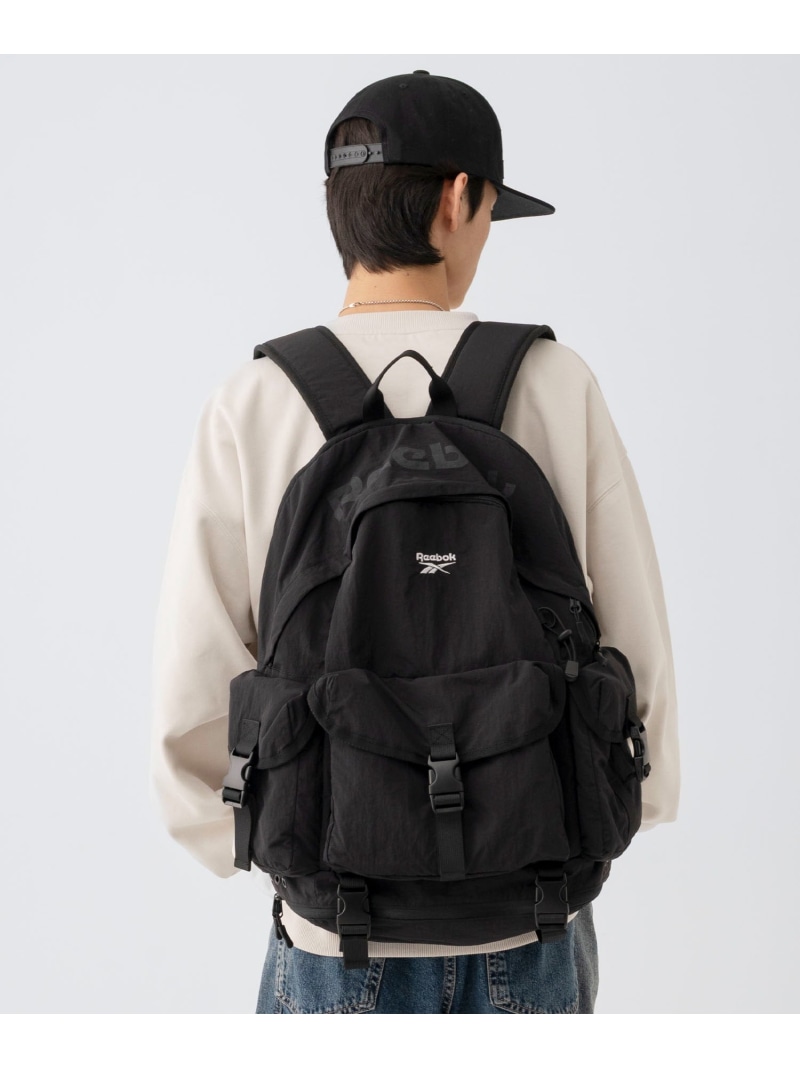 Reebok Reebok/(U)ナイロン背嚢 アウト填まる 御徒面子 背嚢・うしろ側風呂敷き包み 黒いこと【貨物輸送無料】