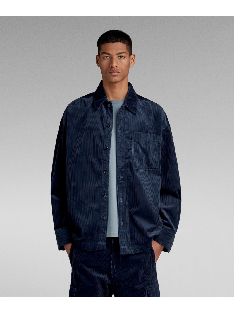 【SALE／40%OFF】G-Star RAW 【公式ショップ】BOXY FIT SHIRT/オーバーサイズボックスシルエットシャツ ジースターロゥ トップス シャツ・ブラウス ネイビー【RBA_E】【送料無料】