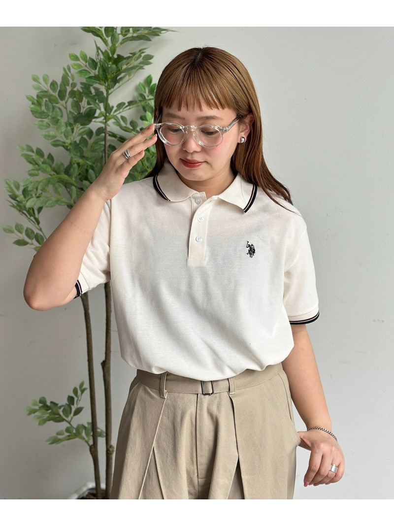 CPCM 【U.S. POLO ASSN.】1ポイント刺繍ポロシャツ シーピーシーエム トップス ポロシャツ グリーン ベージュ ネイビー ブラック グレー ブラウン ホワイト【先行予約】*【送料無料】