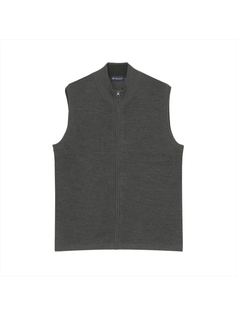 【SALE／23%OFF】BRICK HOUSE by Tokyo Shirts ニット フルジップ ベスト メンズ BM05J501DS50X00-30 トーキョーシャツ トップス ベスト・ジレ グレー【RBA_E】【送料無料】
