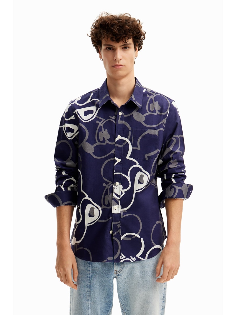 【SALE／50%OFF】Desigual ミッキーシルエット 総柄シャツ デシグアル トップス シャツ・ブラウス ネイビー【RBA_E】【送料無料】