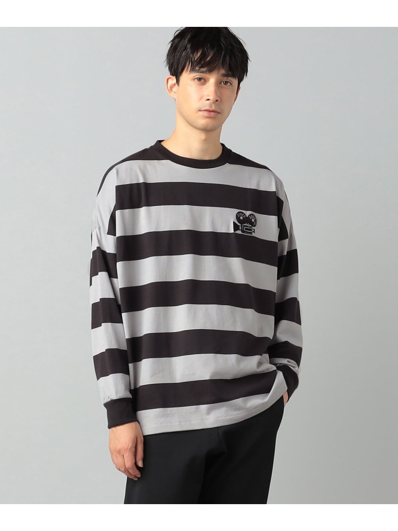 【SALE／51%OFF】β MEN 【β MEN】ビッグボーダー 長袖プルオーバー【COMME CA MEN】 コムサメン トップス スウェット・トレーナー グレー【RBA_E】【送料無料】
