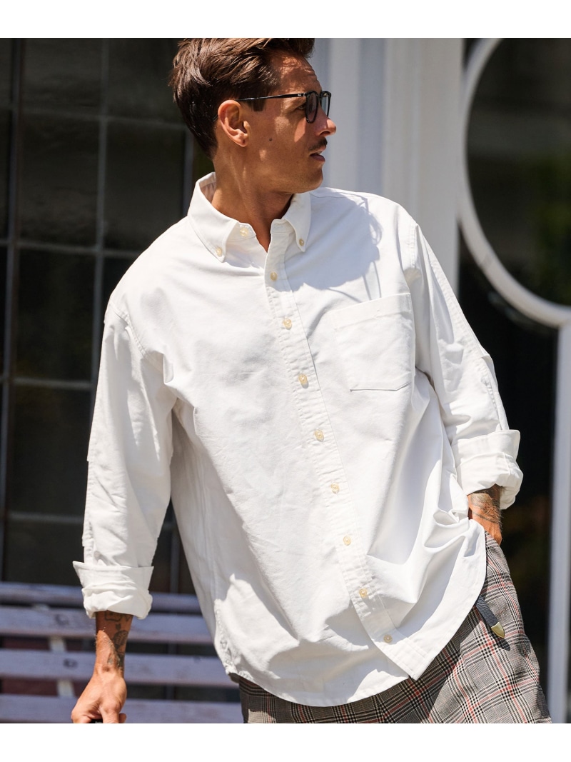 THEOREM ms6123- Cleric Oxfoed Rover LS Shirt オックスシャツ カンビオ トップス プルオーバー・トップ 白いこと【貨物輸送無料】