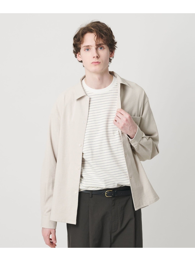 BEAUTY&YOUTH UNITED ARROWS TC リネン キャンプカラー グランデ シャツ GRANDE型 ビューティー＆ユース　ユナイテッドアローズ トップス シャツ・ブラウス ベージュ ホワイト【送料無料】