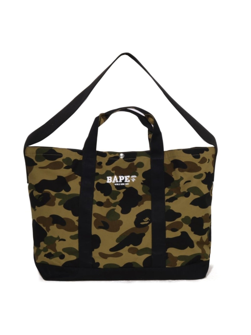A BATHING APE 1ST CAMO 2WAY TOTE BAG ア ベイシング エイプ 御徒面子 トートバッグ 緑であること 黄色【貨物輸送無料】