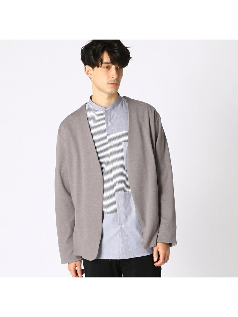Comme Ca ノーカラーカーディガン ダブルフェイス コムサイズム Ism
