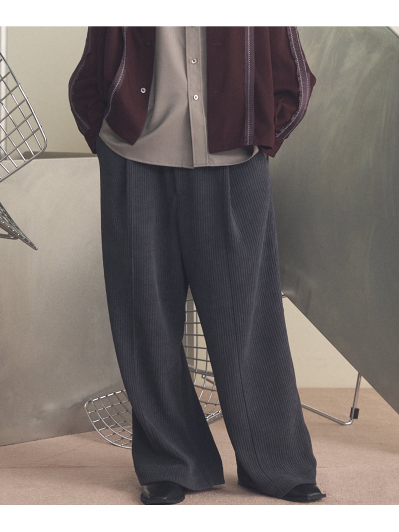 【SALE／30%OFF】MAISON SPECIAL Chenille Yarn Corduroy Prime-Wide Easy Pants メゾンスペシャル ズボン下 ジャージ・スウェットパンツ 薄墨色 黒いこと【RBA_E】【貨物輸送無料】