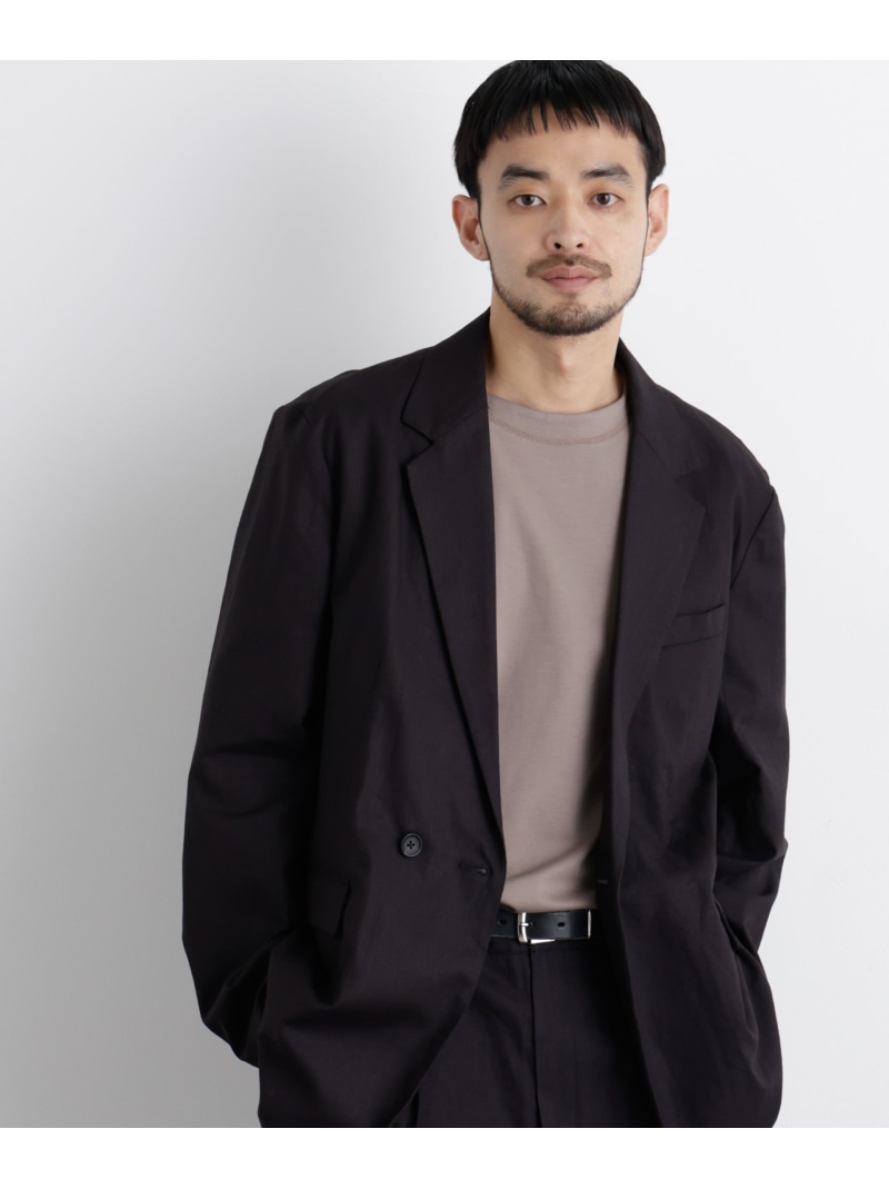 NANO universe 「FRENCH LINEN」 リネンコットンセミダブルJK(セットアップ可) ナノユニバース ジャケット・アウター その他のジャケット・アウター ブラック【送料無料】 10,450円