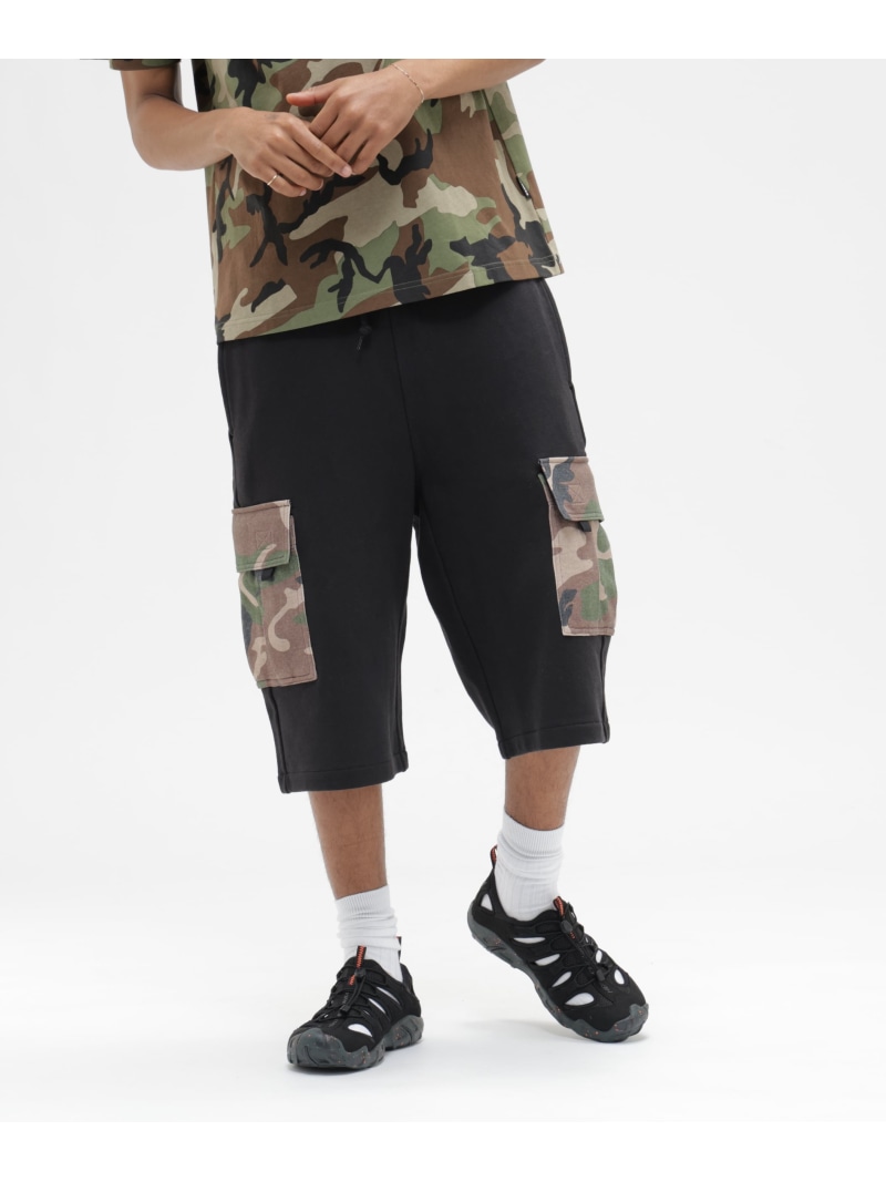 AVIREX SWEAT CAMO CARGO SHORTS アヴィレックス ズボン下 余分の物のズボン下 黒いこと 薄墨色【貨物輸送無料】