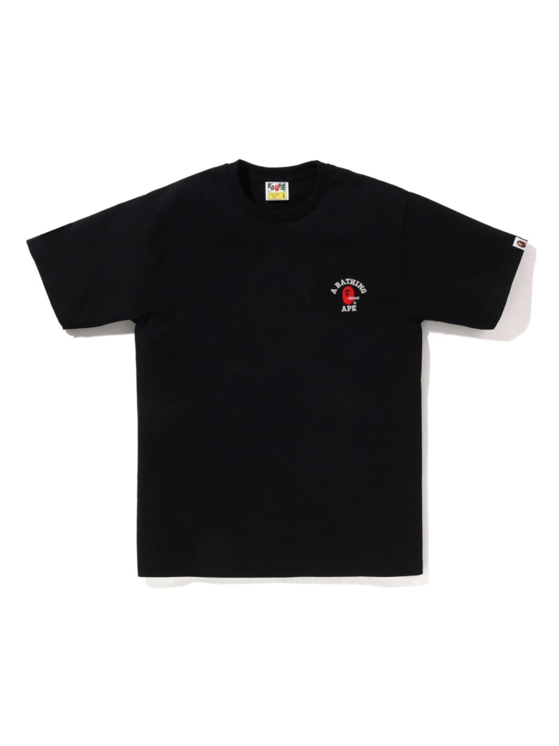 A BATHING APE COLLEGE ONE POINT EMBROIDERY TEE ア ベイシング エイプ トップス カットソー・Tシャツ ブラック ホワイト【送料無料】｜ Fashion Men