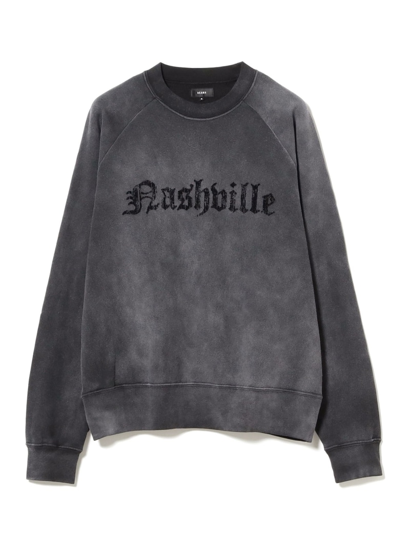 【SALE／30%OFF】BEAMS 【リラックスフィット】プリント フェード スウェット 26SS ビームス メン トップス スウェット・トレーナー ブラック レッド【RBA_E】【送料無料】