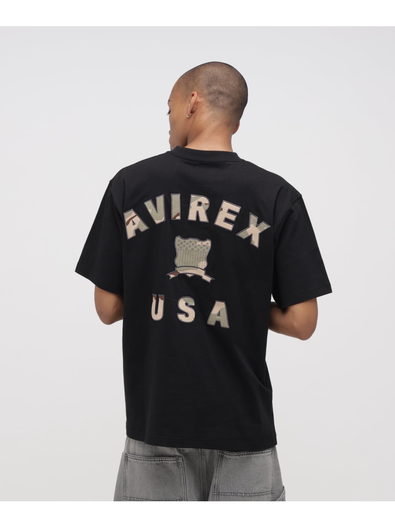AVIREX 《直営店限定》VARSITY CAMO T-SHIRT アヴィレックス トップス カットソー・Tシャツ ホワイト ブラック【送料無料】