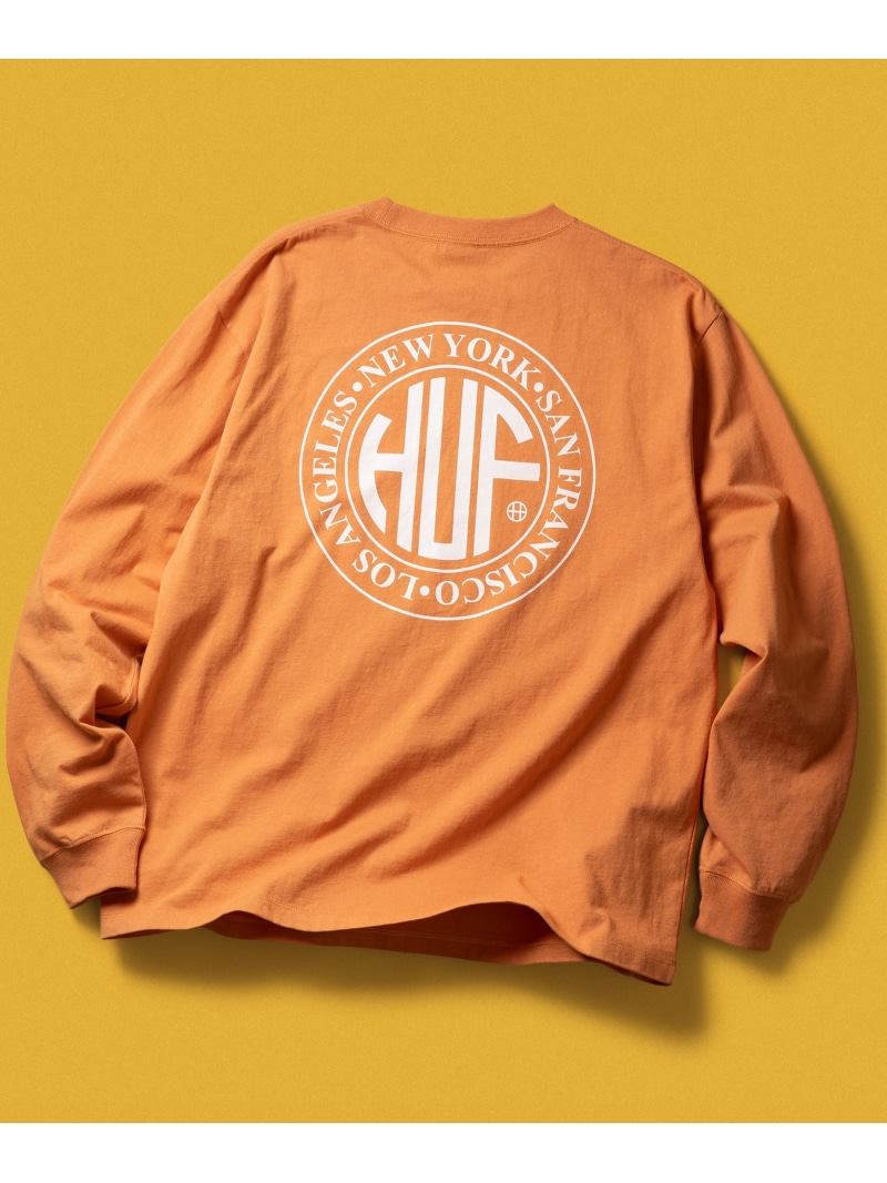 HUF REGIONAL LS TEE / HUF ハフ ロゴ Tシャツ ハフ トップス カットソー・Tシャツ ホワイト ブラック【送料無料】