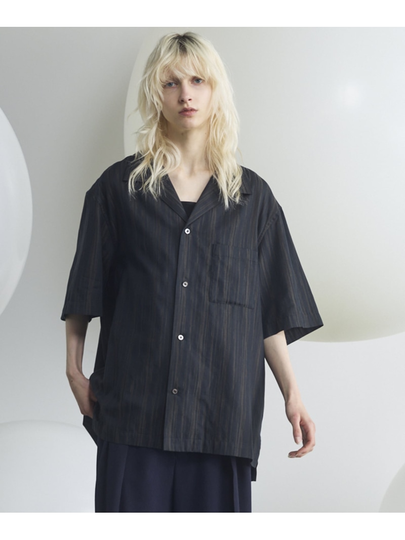 MAISON SPECIAL Prime-Over Open Collar Short Sleeve Shirt メゾンスペシャル トップス シャツ・ブラウス グレー ブラウン ブラック レッド ホワイト【送料無料】｜ Fashion Men