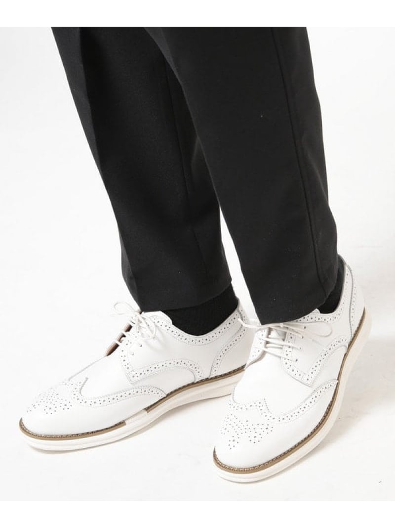 【SALE／20%OFF】MEN'S BIGI リアルレザーウイングチップスニーカー メンズ ビギ シューズ・靴 スニーカー ホワイト ブラック【RBA_E】【送料無料】