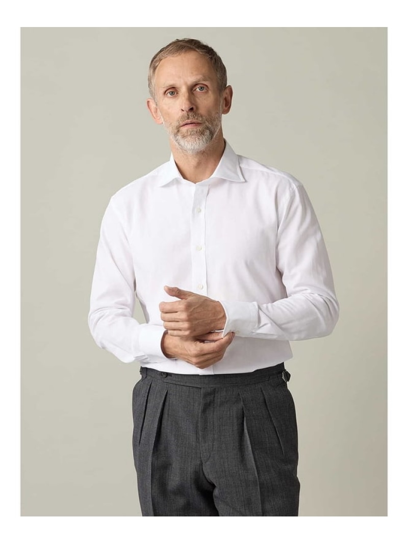 Aquascutum MEN 【UK Traditional】Voile Shirt アクアスキュータム トップス プルオーバー・トップ 白いこと【貨物輸送無料】 カジュアルシャツ-メンズファッション-トップス