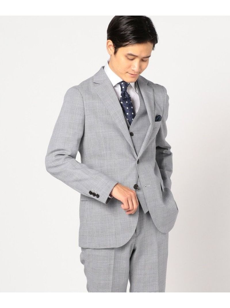 Crowded Closet メンズ リネン混グレンチェックジャケット