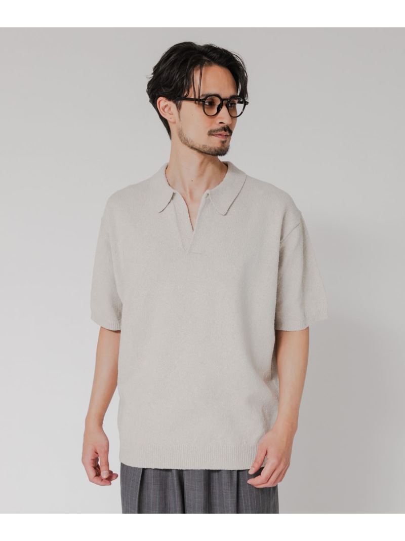 【SALE／30%OFF】URBAN RESEARCH SILK NOIL スキッパーポロニット アーバンリサーチ トップス スポーツシャツ 黒いこと 白いこと【RBA_E】【貨物輸送無料】