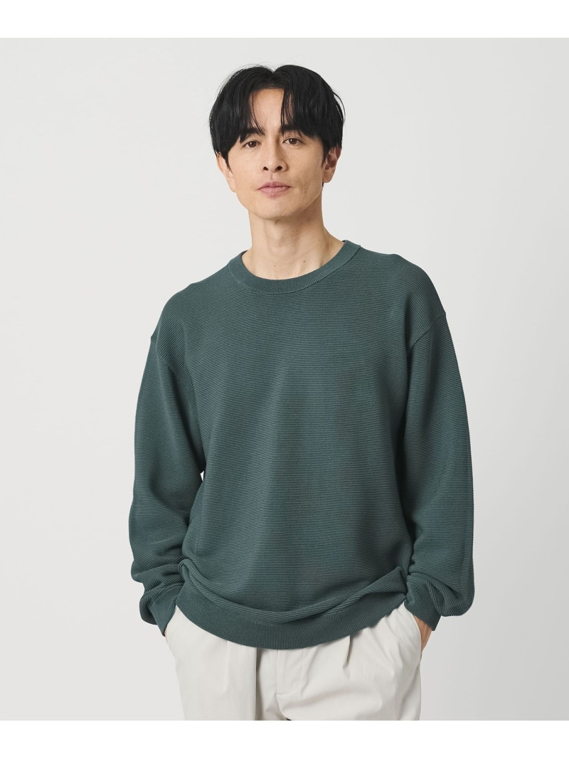 BEAUTY&YOUTH UNITED ARROWS パール ステッチ フォルム クルーネック ニット ウォシャブル ビューティー＆ユース　ユナイテッドアローズ トップス ニット グレー グリーン ブラック【送料無料】