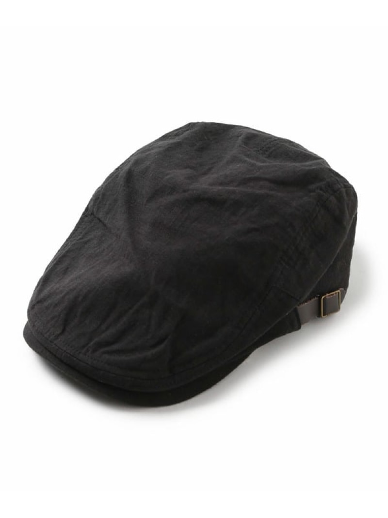 【SALE／25%OFF】MEN'S BIGI LINEN MIX HUNTING メンズ ビギ 帽子 ハンチング・ベレー帽 ブラック【RBA_E】【送料無料】 6,435円