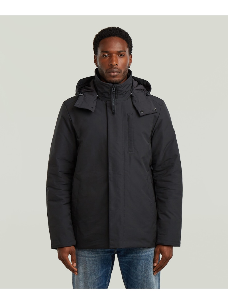 【SALE/50%OFF】G-Star RAW 【公式ショップ】CLEAN VODAN PADDED HOODED JACKET/ミリタリーディテール撥水中綿ミドルレングスフーデッドコート ジースターロゥ ジャケット・アウター ブルゾン・ジャンパー ブラック【RBA_E】【送料無料】| Fashion Men