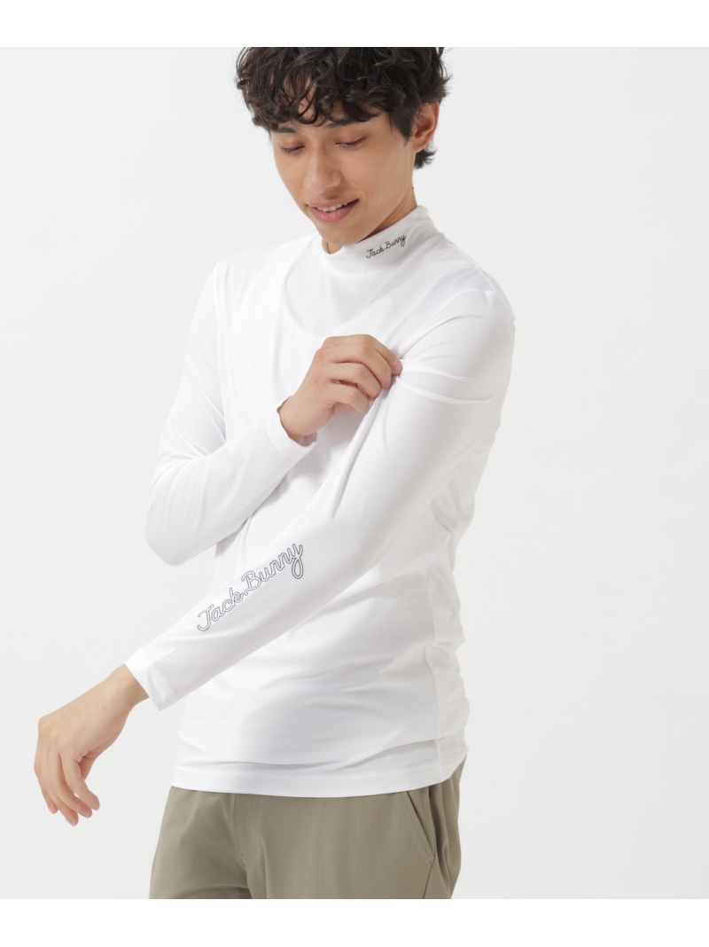 Jack Bunny!! MEMORICH COOL\u0026DRY 長袖UVハイネック肌付き ジャックバニー トップス 余分の物のトップス 黒いこと 白いこと【貨物輸送無料】