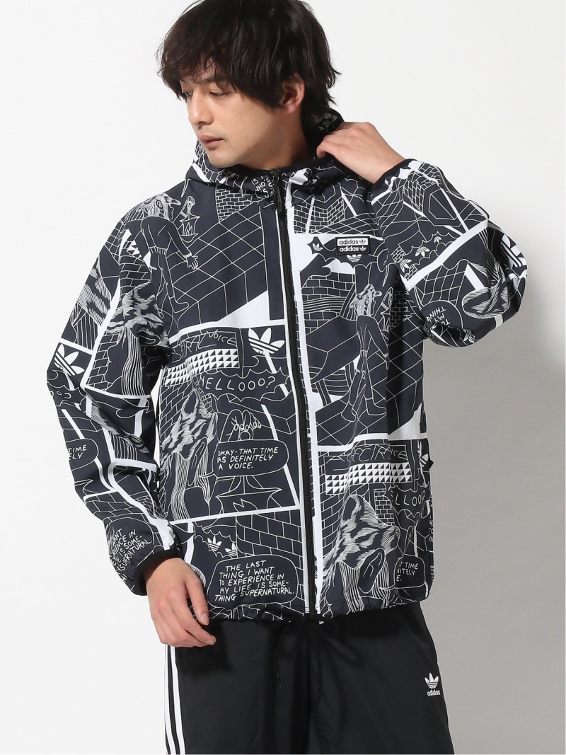 100 本物保証 Adidas Originals R Y V グラフィック ウインドブレーカー P Kyle Aop Windbreaker アディダスオリジナルス アディダス コート ジャケット コート ジャケットその他 ブラック Rba E 人気ブランド Josenopolis Mg Gov Br