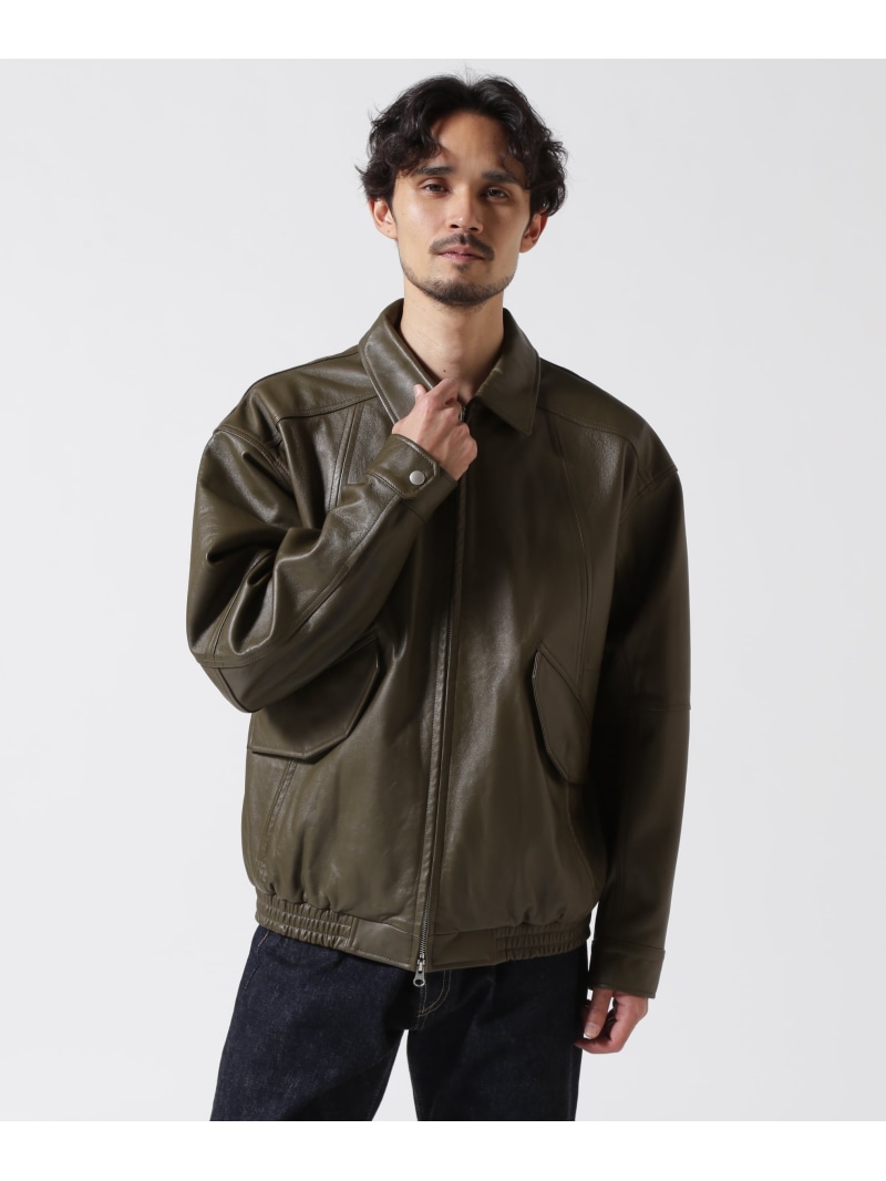 AVIREX LEATHER CWU BLOUSON / なめし革 CWU 上衣 アヴィレックス ジャケット・アウター ライダースジャケット 黒いこと 緑であること【貨物輸送無料】
