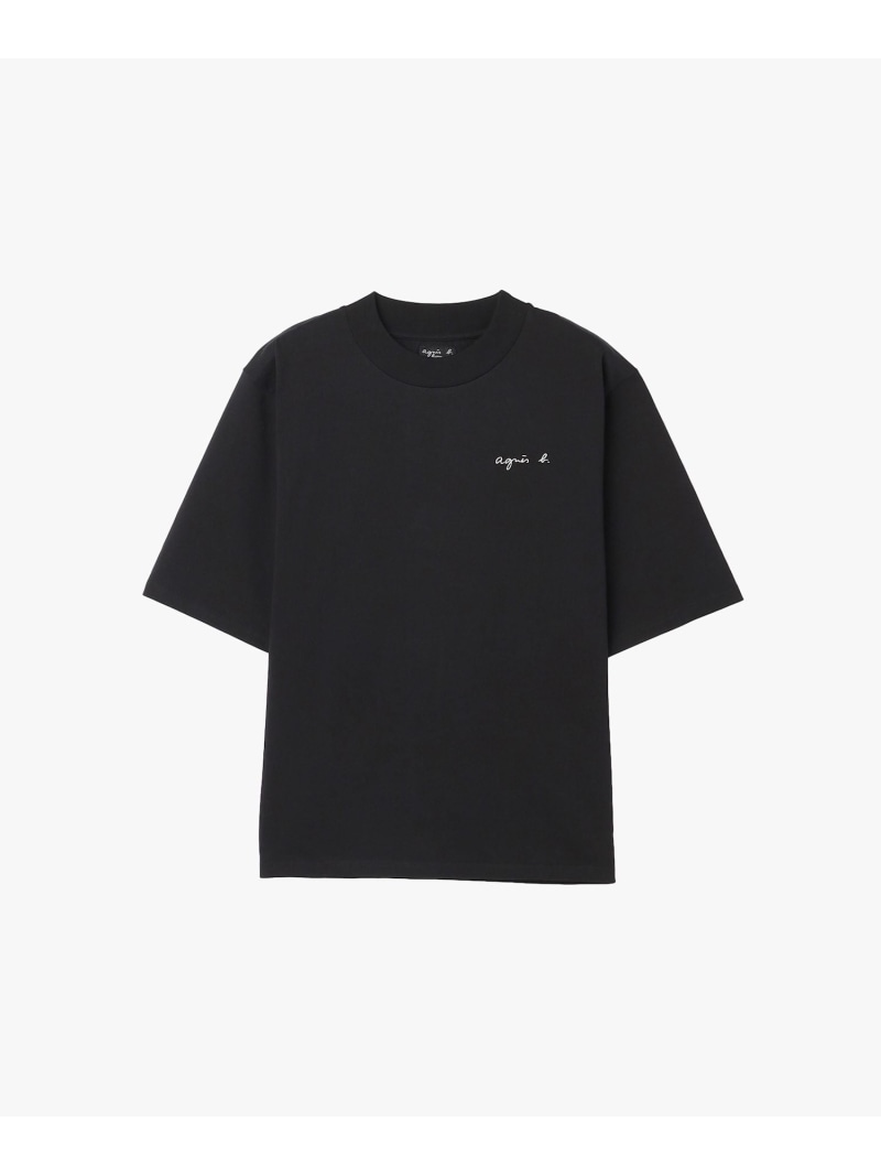 agnes b. HOMME メンズ ロゴ 刺繍 コットン 半袖 Tシャツ \"Horace\" アニエスベー トップス カットソー・Tシャツ ブラック【送料無料】