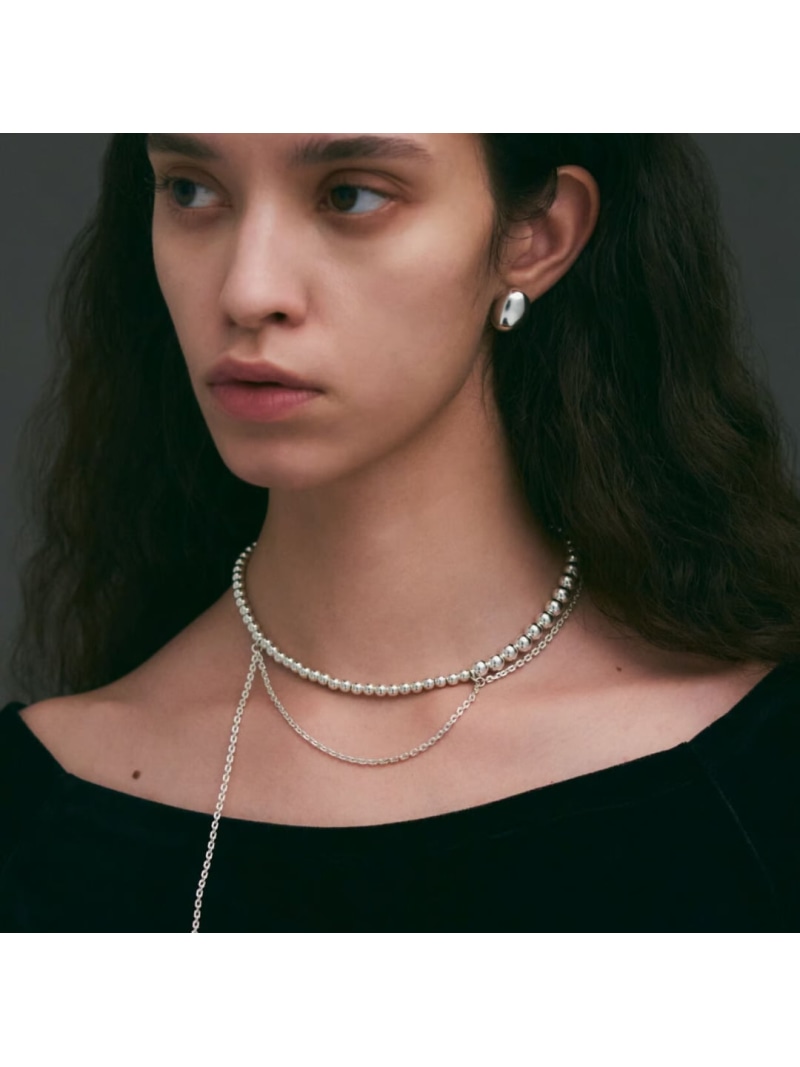quip queint quip queint/bowling mix chain necklace/ボウリングミックスチェーンネックレス フォブ アクセサリー・腕時計 ネックレス シルバー【送料無料】
