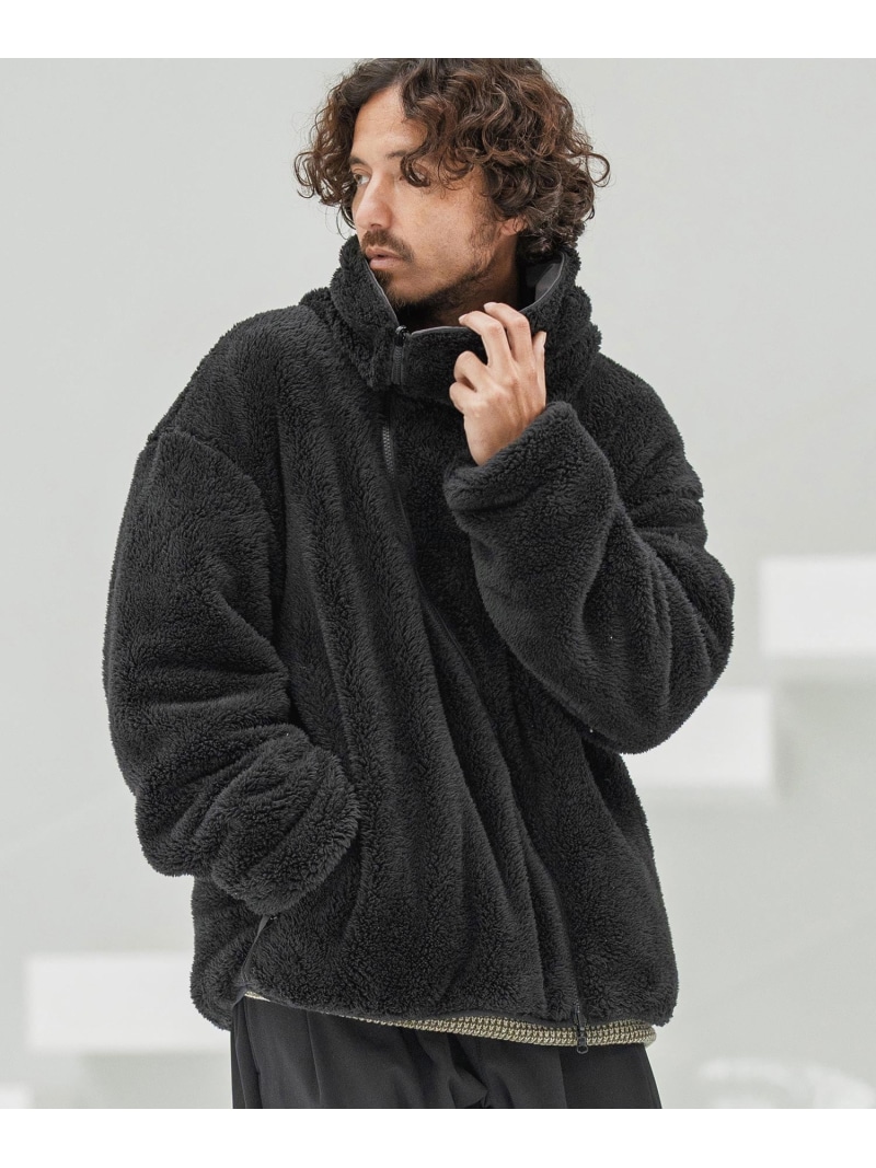 CAMBIO mj10872-Wave Zipper Reversible Jacket リバーシブルジャケット カンビオ ジャケット・アウター その他のジャケット・アウター ブラック グレー【送料無料】