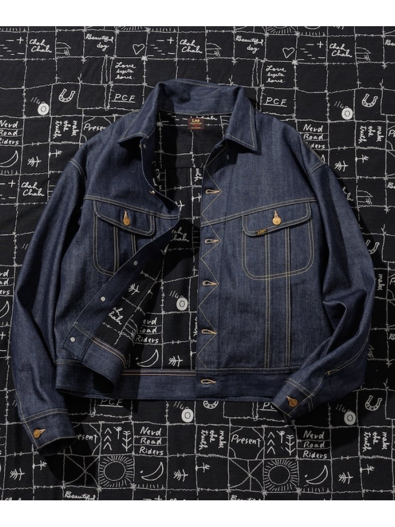 【SALE／35%OFF】Lee 別注 Lee × Chah Chah DENIM RIDERS JACKET フリークスストア ジャケット・アウター ブルゾン・ジャンパー ネイビー【RBA_E】【送料無料】
