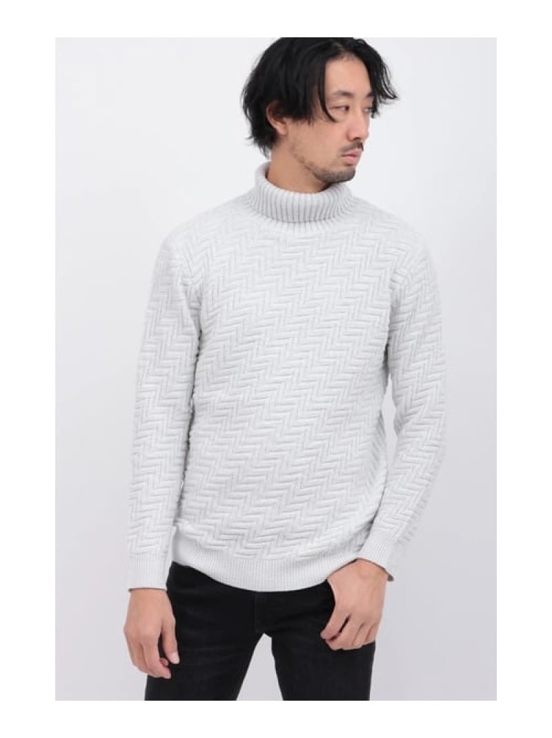 HIGH STREET HIGH STREET∴バイアスリンクスモールタートルネックKN トルネードマート トップス ニット グレー【送料無料】