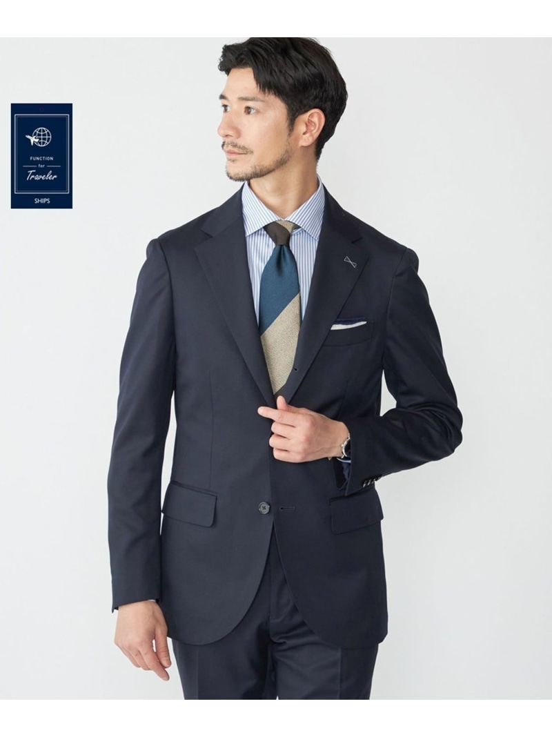 【SALE／40%OFF】SHIPS MEN SHIPS:＜セットアップ対応/洗濯機可能＞ウール/ポリエステル ツイル ジャケット シップス ジャケット・アウター テーラードジャケット・ブレザー ネイビー【RBA_E】【送料無料】