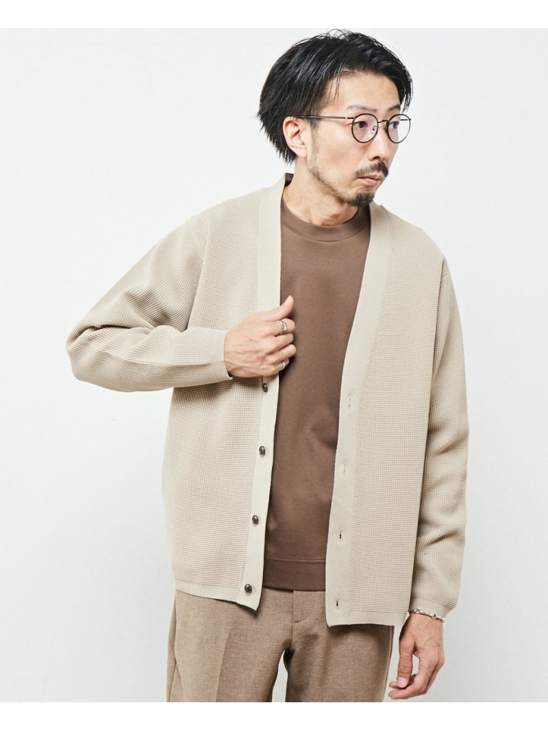 Men S Melrose ウォッシャブルハイゲージニットカーディガン メンズメルローズ ニット カーディガン ベージュ グレー ブラウン ネイビー 安価