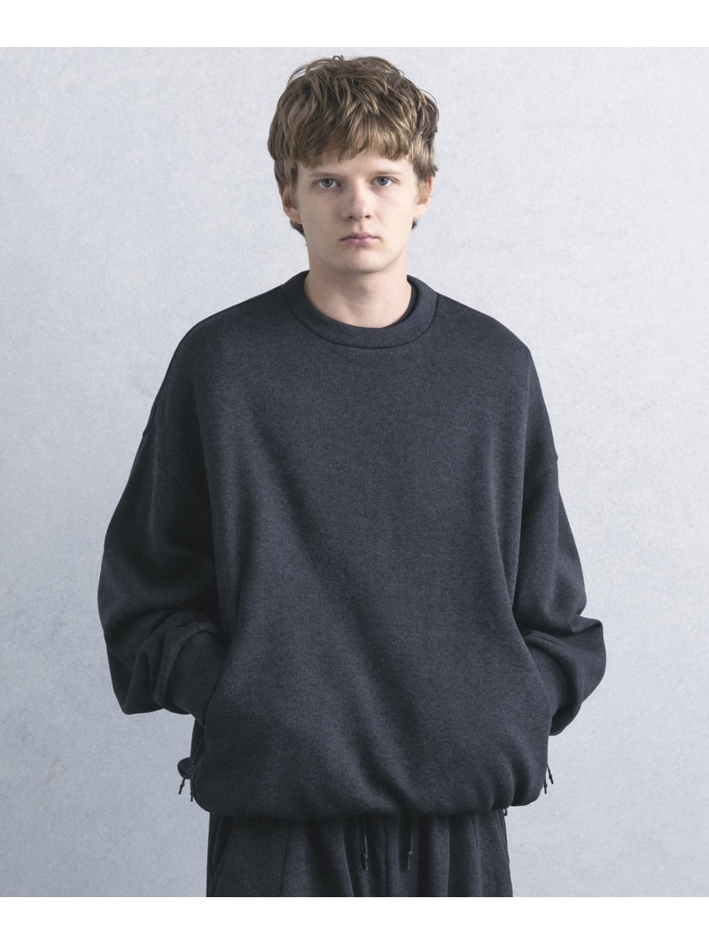 【SALE／20%OFF】+phenix +phenix プラスフェニックス CREW NECK FLEECE SHIRT クルーネック フリースシャツ シフォン トップス スウェット・トレーナー グレー ブラック【RBA_E】【送料無料】｜ Fashion Men