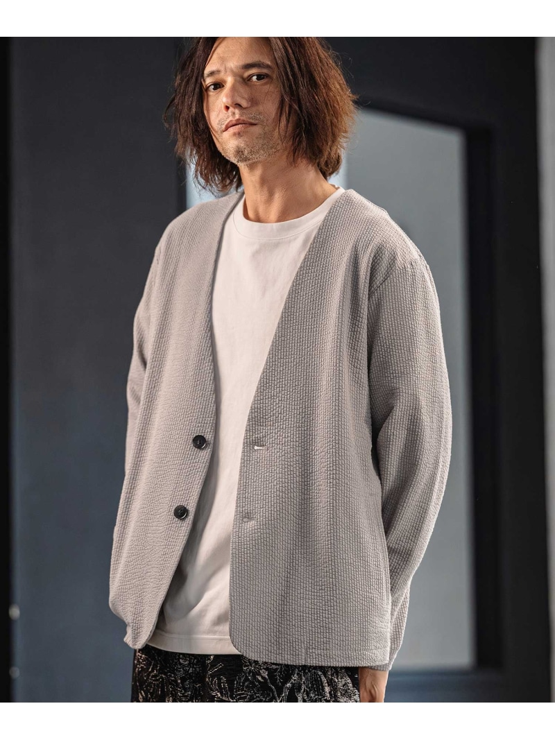CAMBIO mj11354- サッカーノーカラーカーデジャケット カンビオ ジャケット・アウター その他のジャケット・アウター ブラック【送料無料】｜ Fashion Men 10,582円