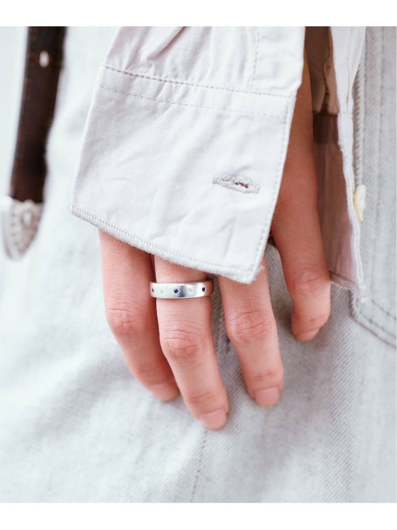 WORLDLY-WISE 【BYSMITH / バイスミス】DIAMOND/SAPHIRE FLAT 925 RING:リング ワールドリーワイズ アクセサリー・腕時計 リング・指輪 シルバー【送料無料】｜ Fashion Men