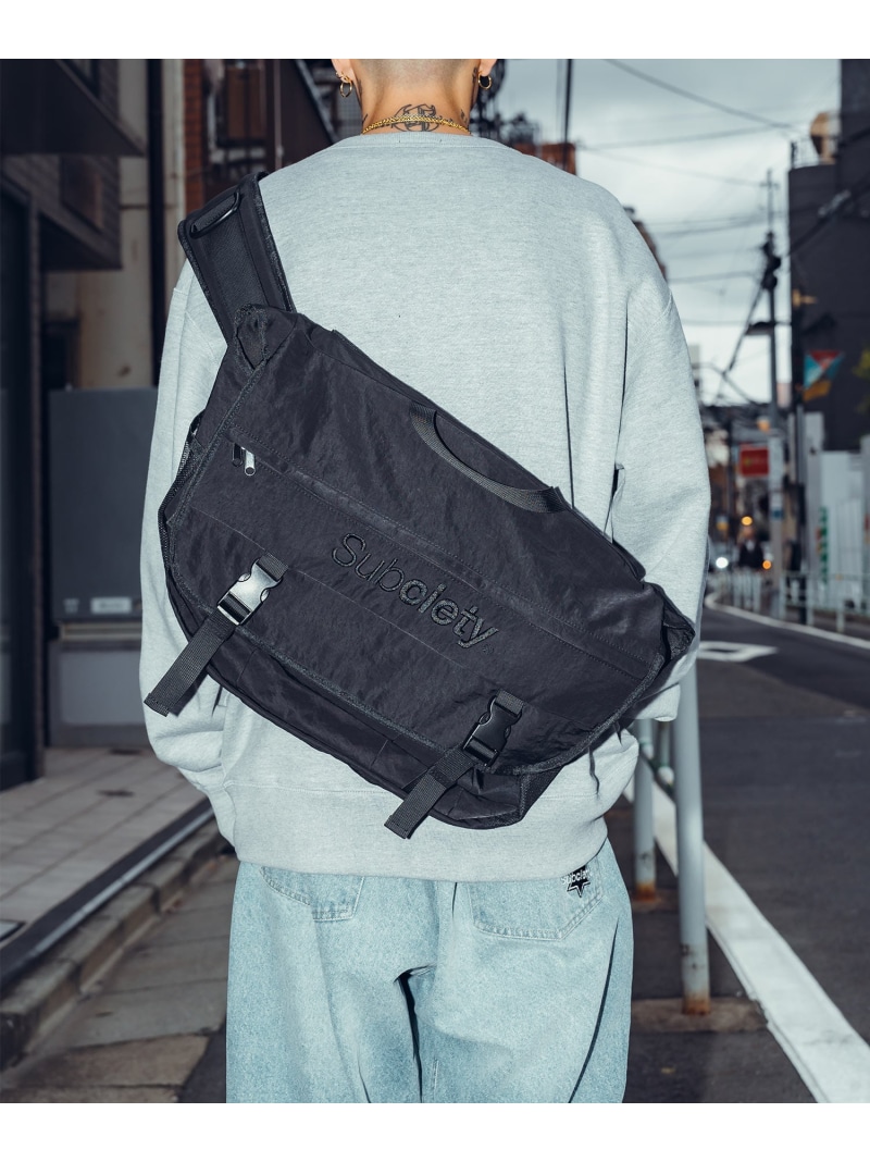 Subciety MESSENGER BAG サブサエティ バッグ メッセンジャーバッグ ブラック グレー【送料無料】