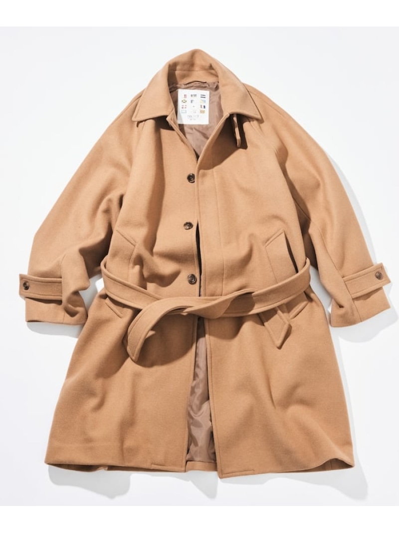 【SALE／40%OFF】NAUTICA ベルテッド ウール ステンカラーコート ロング丈 25AW フリークスストア ジャケット・アウター ステンカラーコート ネイビー ブラウン【RBA_E】【送料無料】