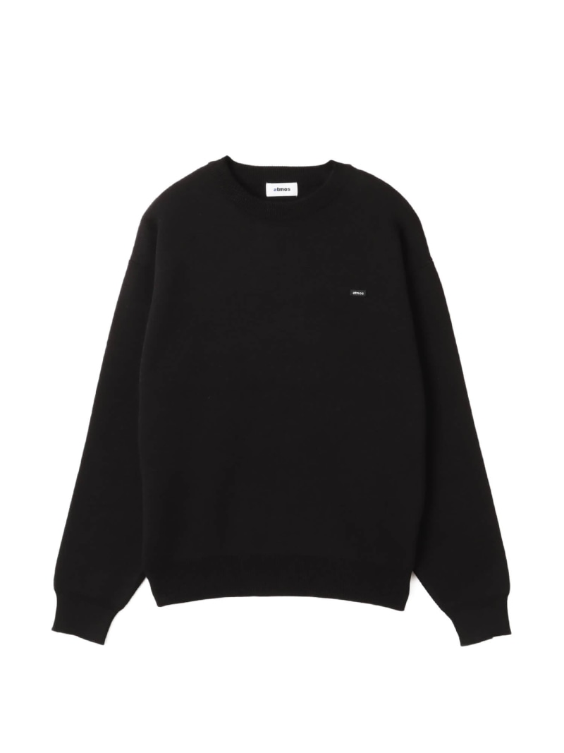 atmos atmos Small Logo Patch  Knit Sweater BLACK アトモス トップス 編み物 黒いこと【貨物輸送無料】