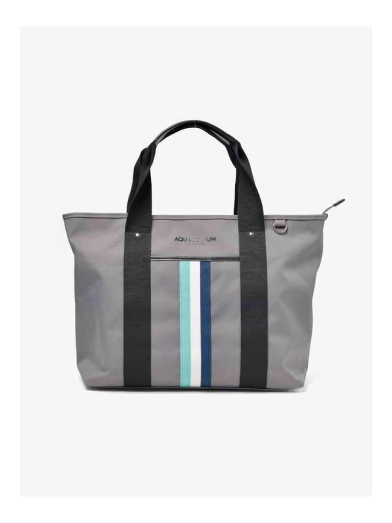 Aquascutum GOLF GOLF カラーライントートバック アクアスキュータム バッグ その他のバッグ ブラック グレー【送料無料】
