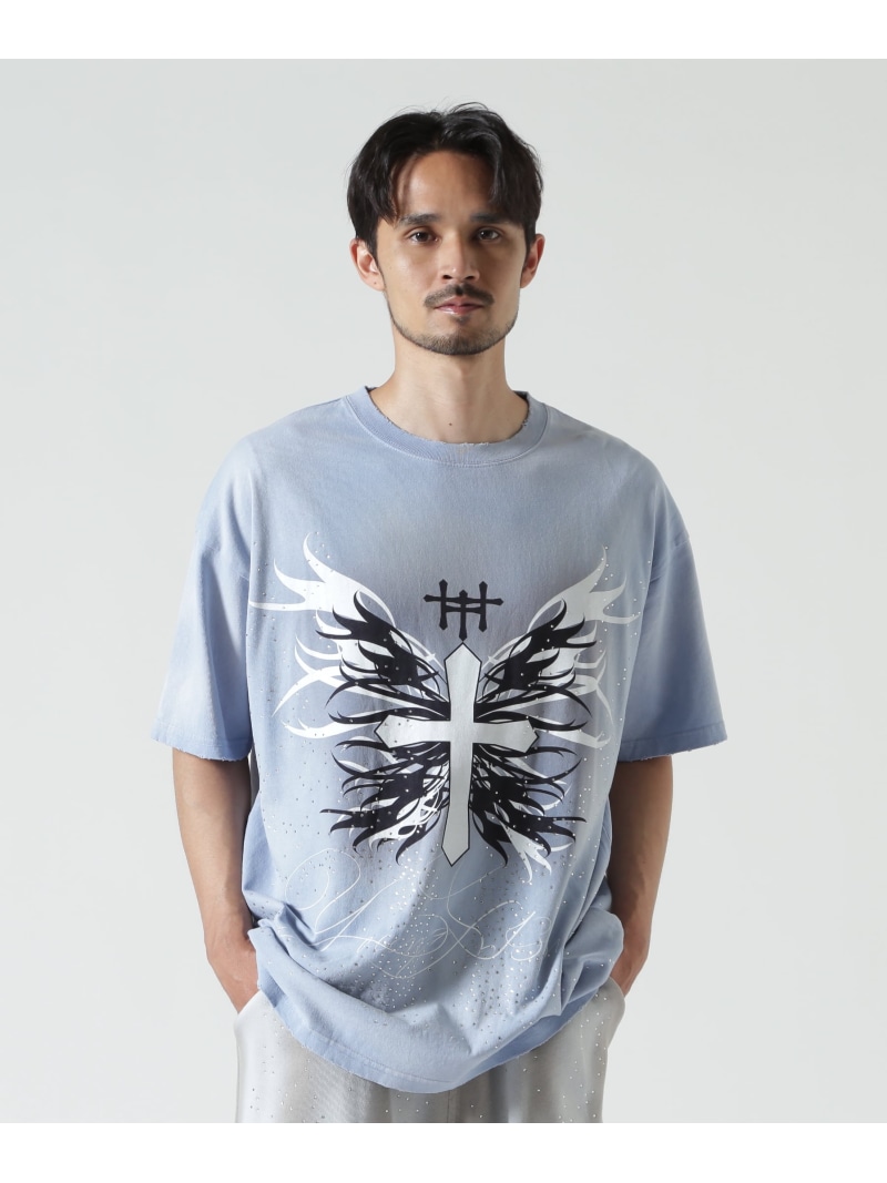 ROYAL FLASH FR(13)NDS/フレンズ/Graphic Stone TEE ロイヤル閃光電球 トップス カットソー・プルオーバー 黒いこと 青み【貨物輸送無料】