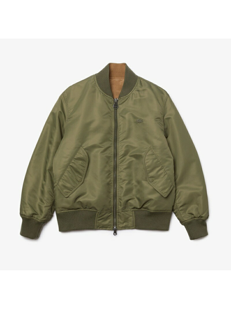 ポイント10倍 リバーシブルボンバージャケット Lacoste ラコステ ベージュ 送料無料 ブラック グリーン ブルゾン コート ジャケット メンズファッション コート ジャケット